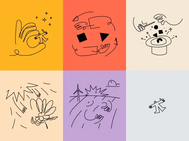 Sustainable consumption — six-panel single-line illustrations