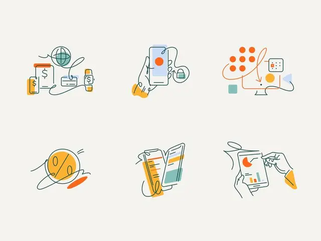 ProAgenda — set of six website illustrations (line-art icons)