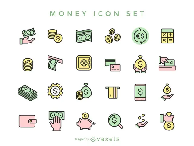 Collection of Stroke Money Icons — Vexels Vector Set