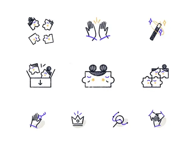 Folk App — Spot Illustrations (3x3 icon set)