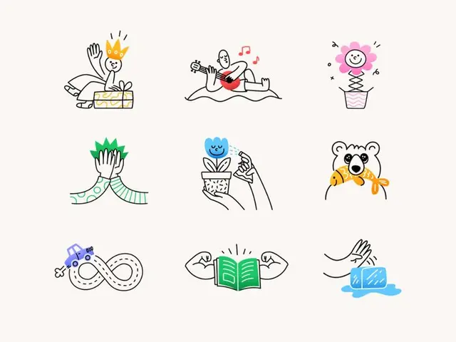 The joy of sending gifts — icon set