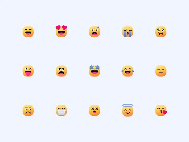 4x4 grid of 16 yellow emoji icons — Dribbble icons search screenshot