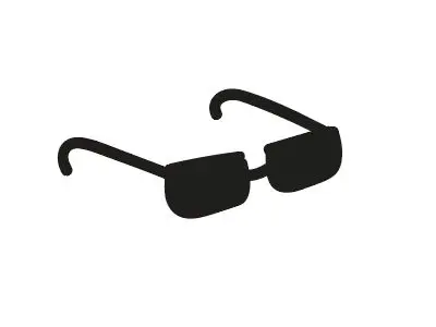 Simple Black Sunglasses Icon — Rectangular Lenses