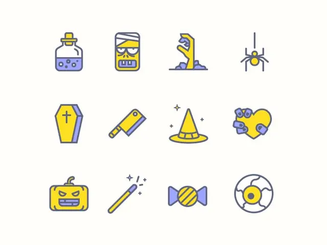 Welcome to Halloween — yellow & purple Halloween icon set (Dribbble)