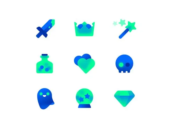 Colorful flat UI icon set — Liza Otchenashenko (Dribbble)
