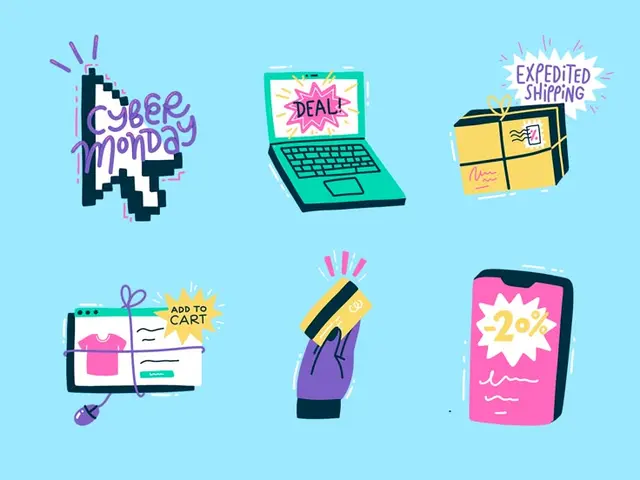 Cyber Monday Sticker Set for Snapchat — ecommerce icons