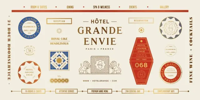 Hotel Grande Envie — Geometric Monochrome Logomark