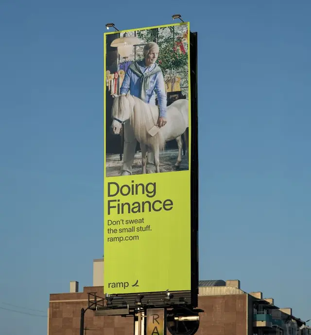 Ramp “Doing Finance” billboard — Lausanne variant