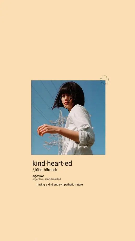 Mein Dankbarkeitstagebuch — editorial poster with 'kind·heart·ed' definition
