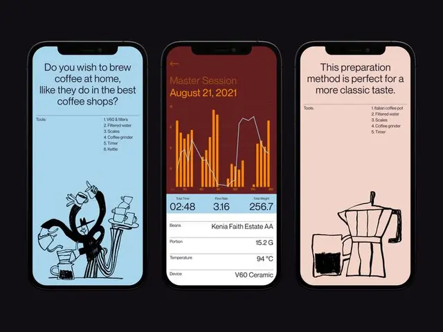Brewmaster — mobile coffee-brewing app UI (Dribbble shot)
