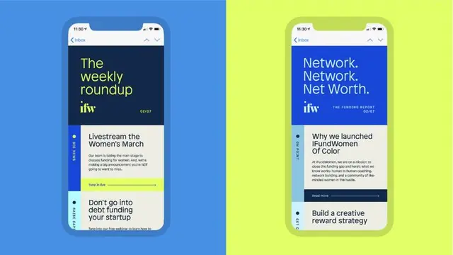 IFundWomen brand identity triptych — logo, wordmark, color swatches