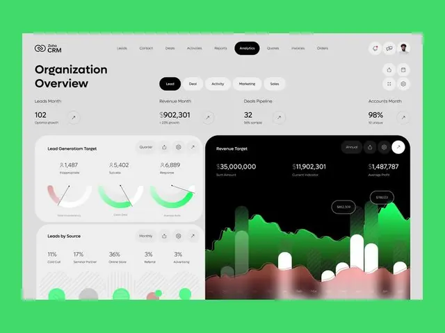 Zoho CRM — Organization Overview Sales Analysis Dashboard