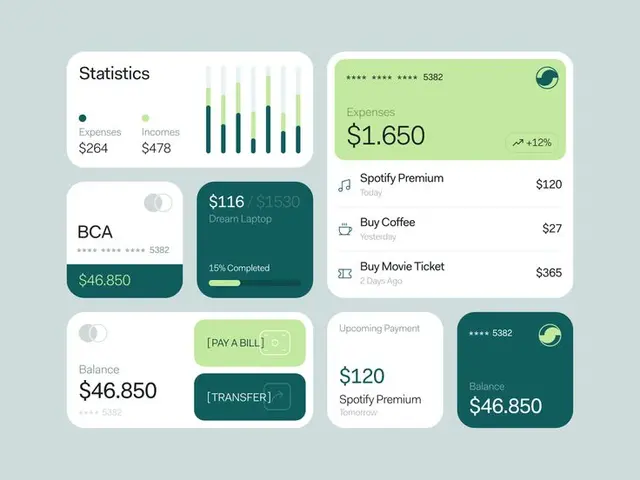 Subank — Banking App Widgets (mint & teal)