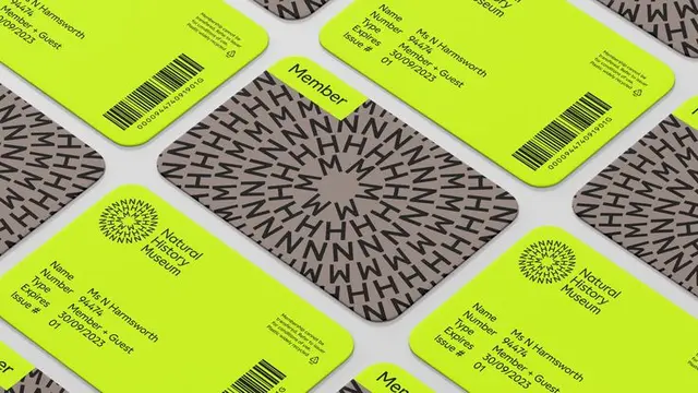 Natural History Museum — typographic radial mark (Pentagram identity)