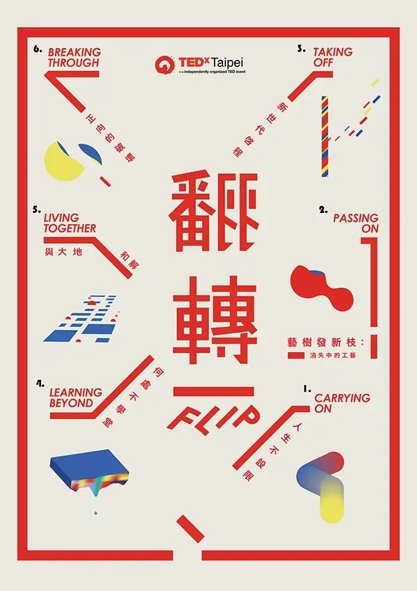 TEDx Taipei poster — FLIP (翻轉)