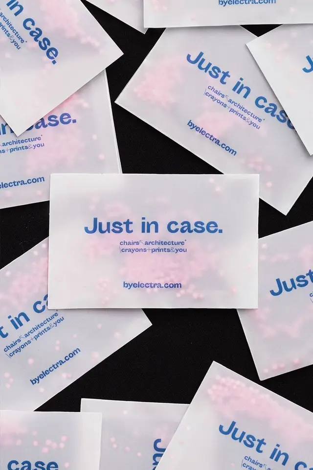 Promotional cards reading "Just in case." — byelectra.com