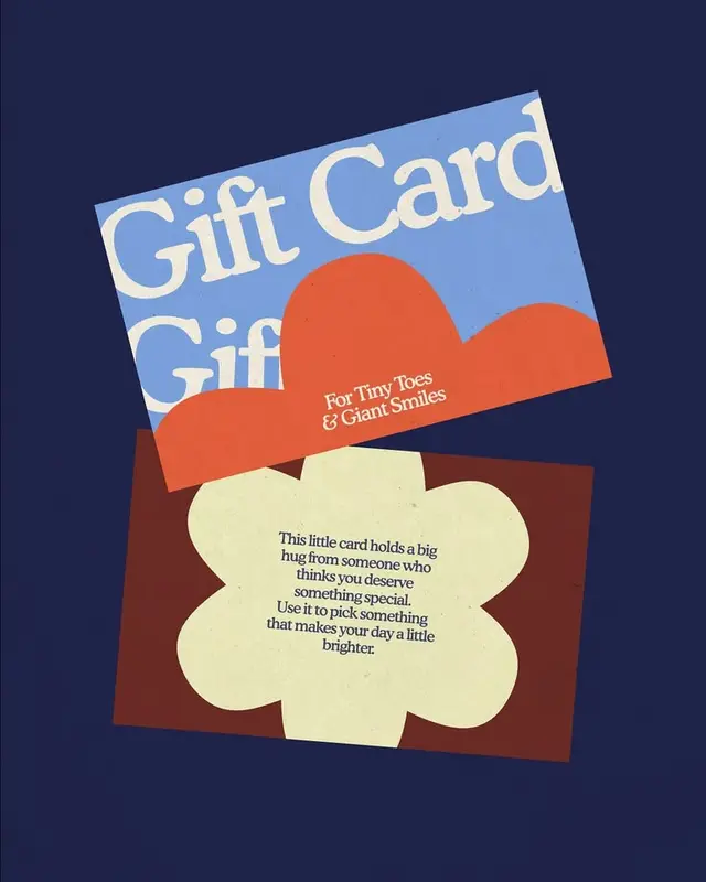 Retro Gift Card with Die-Cut Flower & 'For Tiny Toes & Giant Smiles'