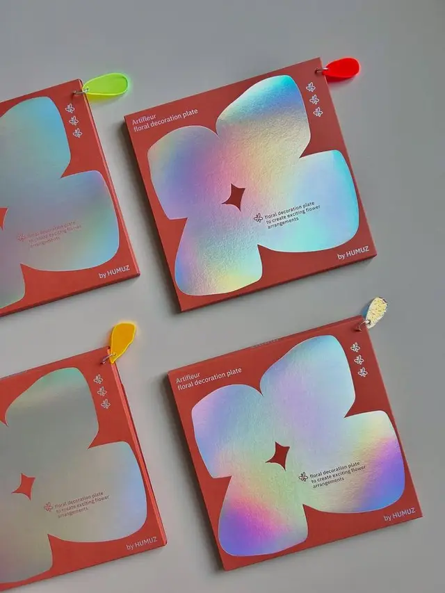 HUMUZ Artifleur holographic floral decoration plate packaging