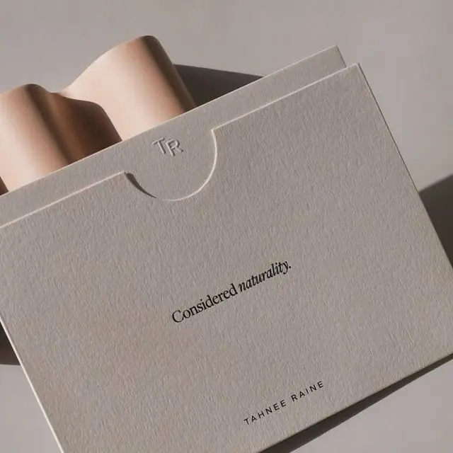 Tahnee Raine cream embossed stationery sleeve
