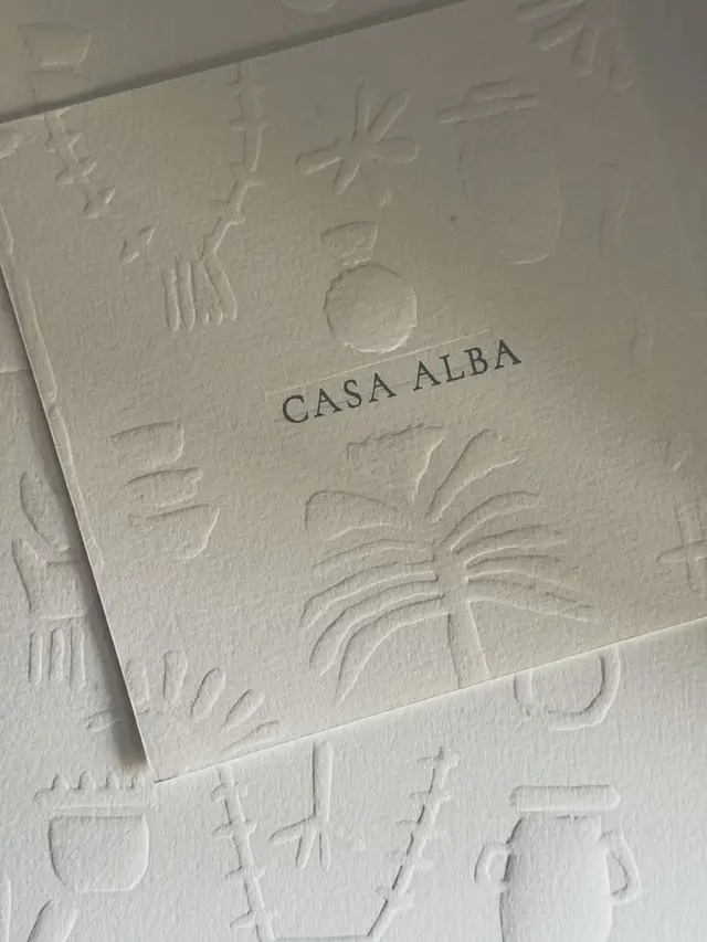 Casa Alba blind-embossed stationery on textured cotton paper