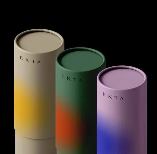 EKTA matte gradient cylindrical packaging set