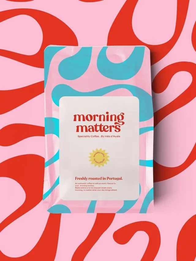 Morning Matters coffee bag — pastel wave packaging