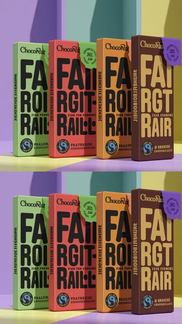 ChocoRaz chocolate bar packaging — bold typographic color-block set