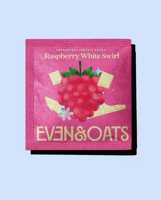 EVEN & OATS — Raspberry White Swirl single-serve packet (pink packaging)