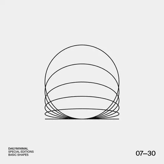 DailyMinimal Basic Shapes — stacked concentric semicircles poster (07—30)