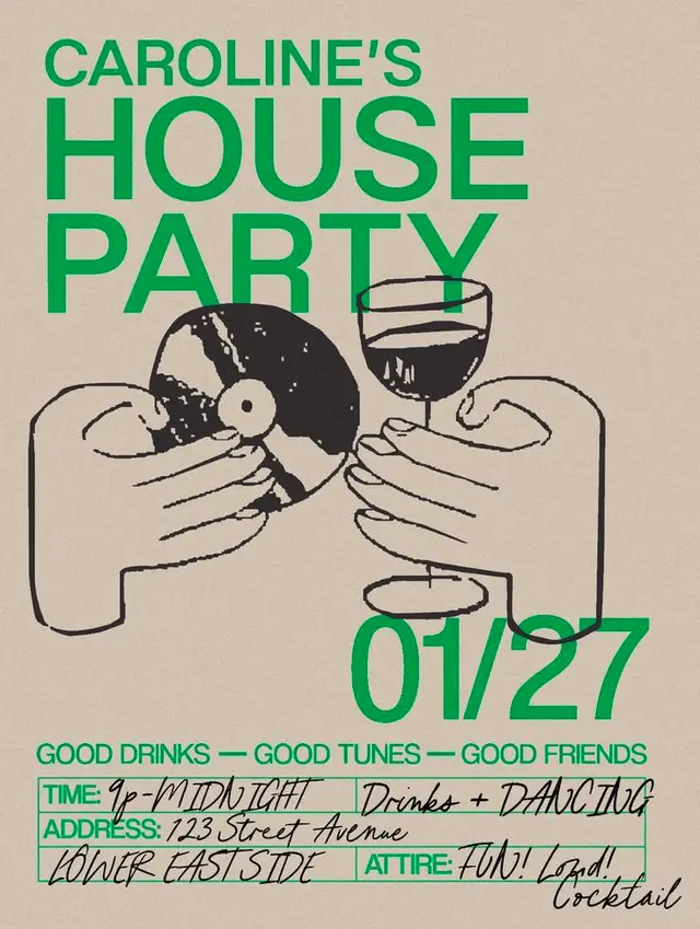 Caroline's House Party — 01/27 Retro Poster