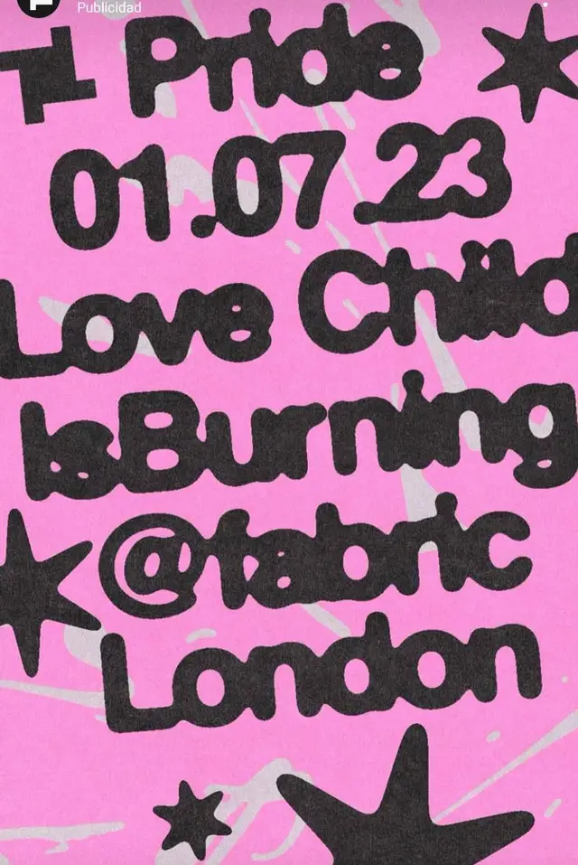 Pink screenprinted Pride poster — 01.07.23 London