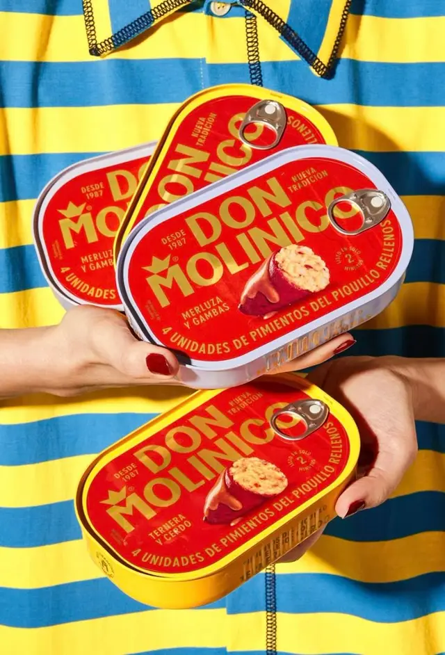 Don Molinco red & yellow canned piquillo peppers — product packaging photo