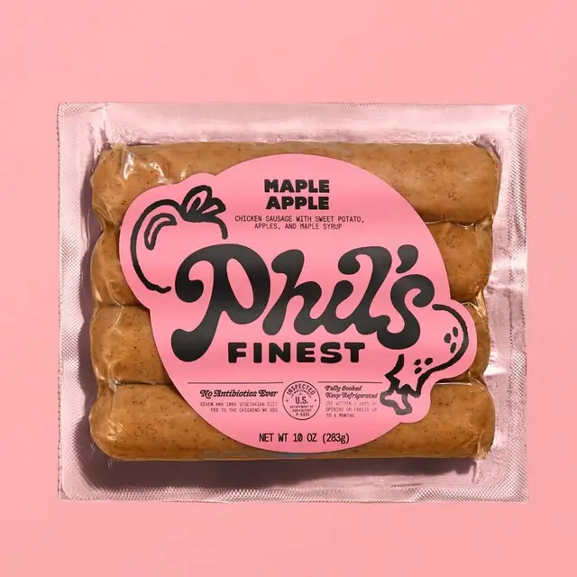 Phil's Finest — Maple Apple Chicken Sausage, Pink Label Packaging