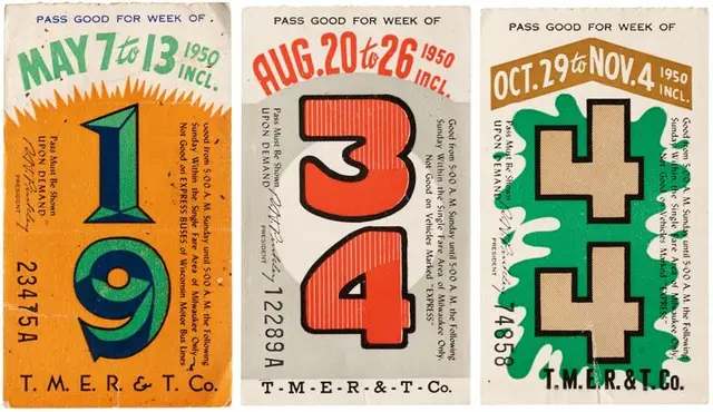 1950 Weekly Transit Passes — Midcentury Ticket Trio