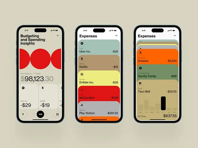Minimal iPhone finance app UI — Budgeting & stacked expense cards