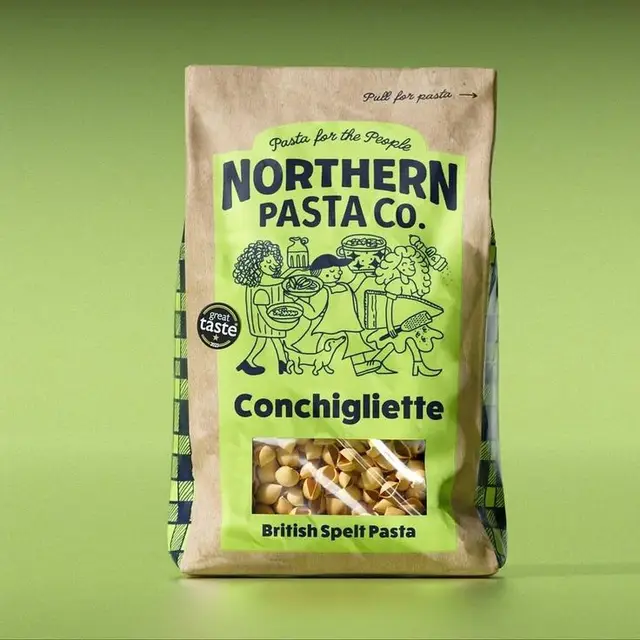 Northern Pasta Co. Conchigliette — British Spelt Pasta in Kraft Window Bag