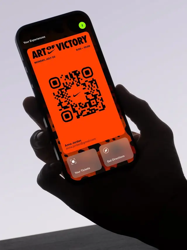 Bright Orange Mobile Event Ticket with QR Code — "Art of Victory"
