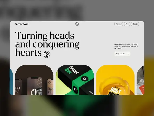 NiceAtNoon portfolio homepage — hero: "Turning heads and conquering hearts"