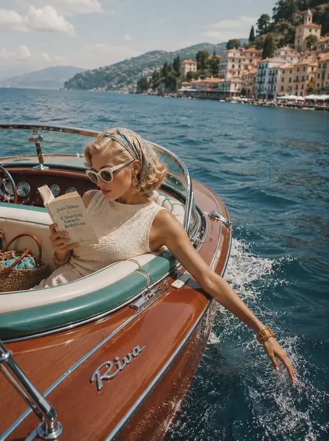 Reading Joan Didion Aboard a Varnished Riva Runabout