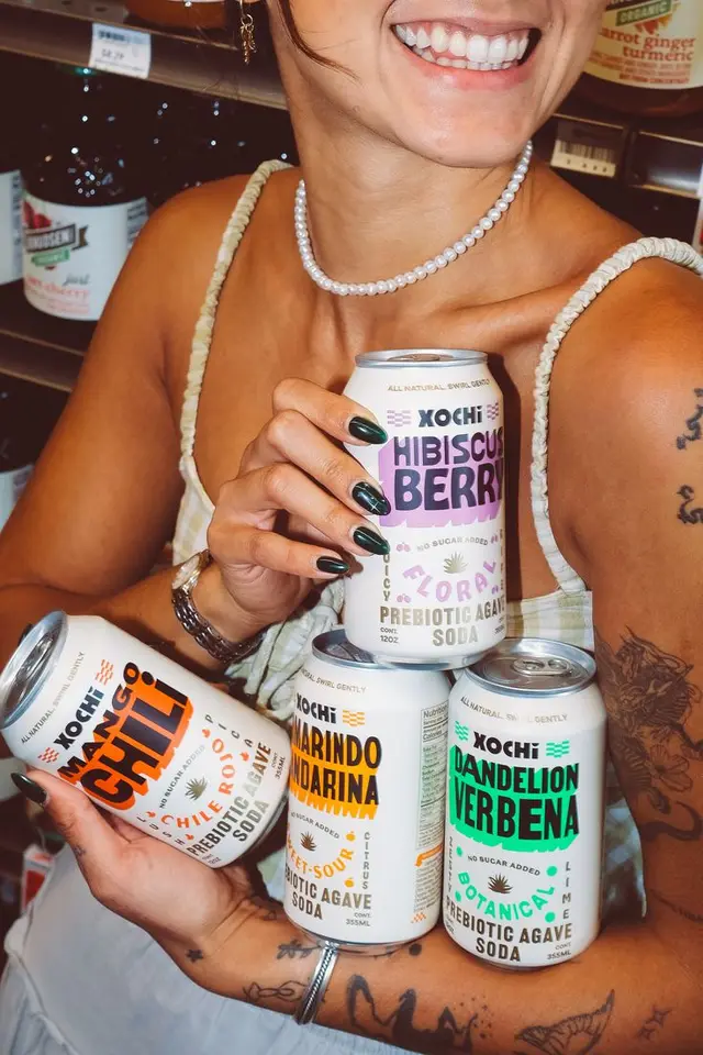 KOCHI prebiotic agave soda cans (Hibiscus Berry, Dandelion Verbena, Mango Chili, Tamarindo