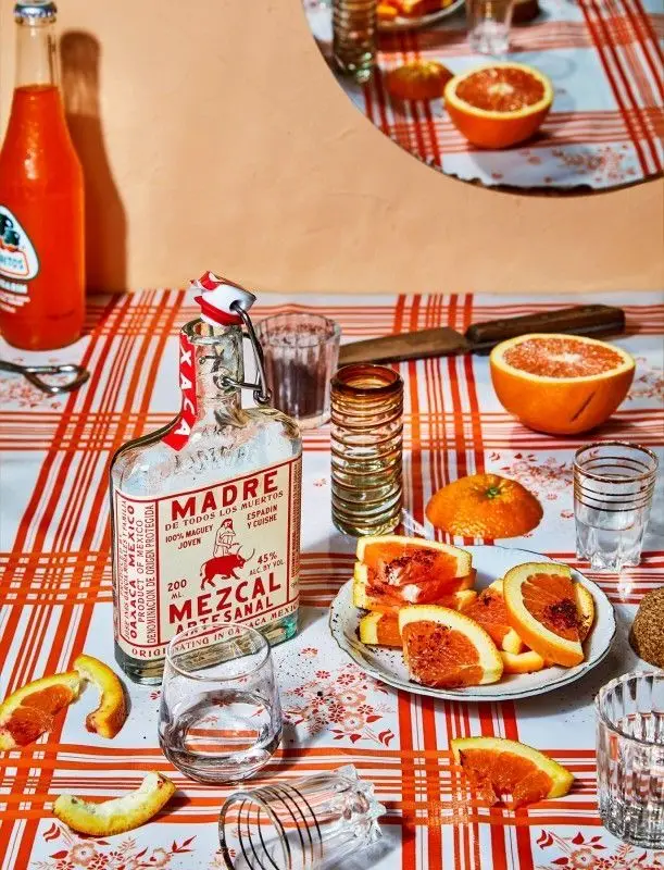 MADRE Mezcal and Blood Orange Tabletop Still Life