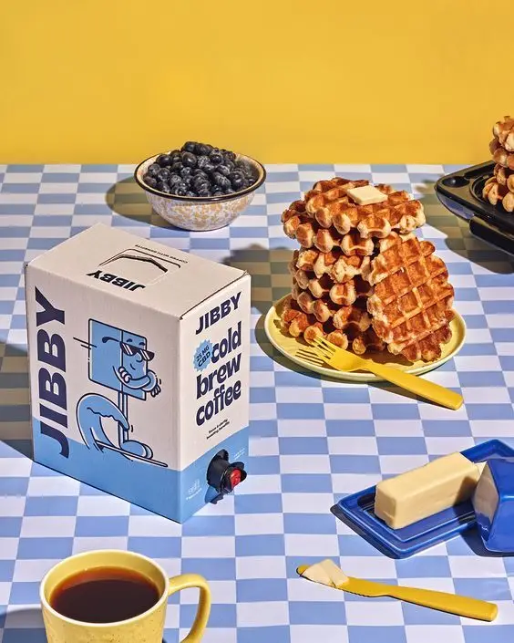 JIBBY Cold Brew Coffee Box with Waffles — Styled Breakfast Still Life