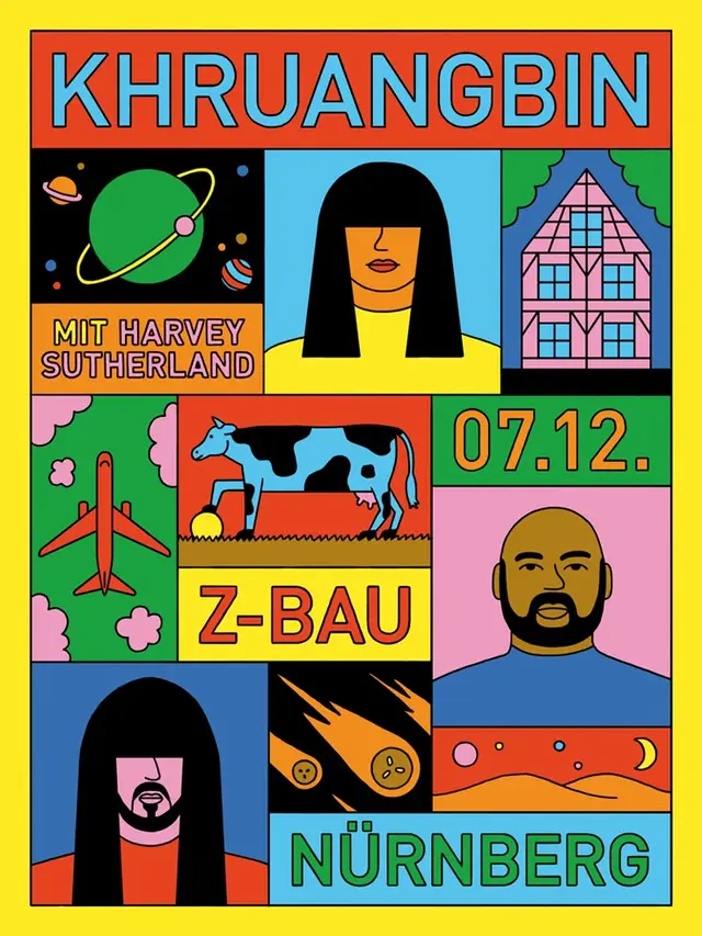 Khruangbin concert poster — Z-Bau Nürnberg (07.12.)