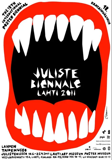 Juliste Biennale Lahti 2011 — red open-mouth poster